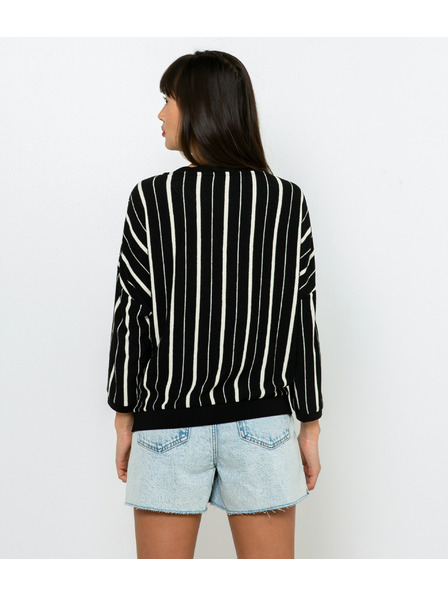CAMAIEU Schwarzer gestreifter Pullover CAMAIEU