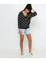 CAMAIEU Schwarzer gestreifter Pullover CAMAIEU