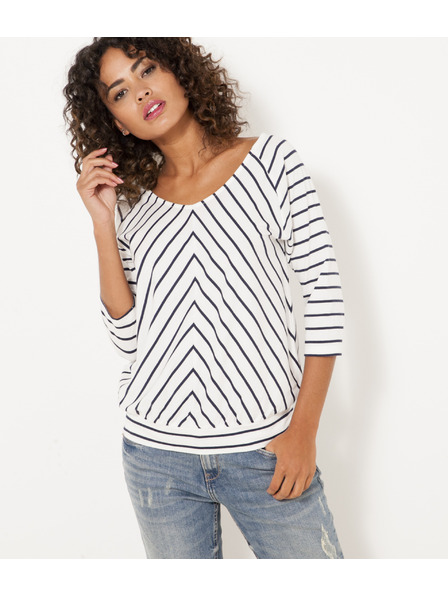 CAMAIEU Weiße gemusterte Bluse CAMAIEU