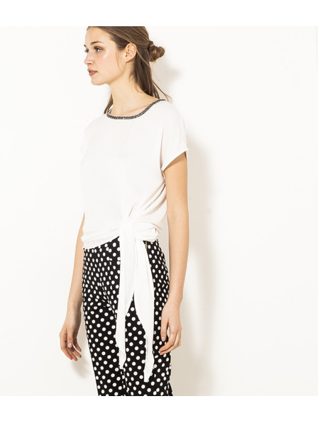 CAMAIEU Weißes T-Shirt mit Knoten CAMAIEU