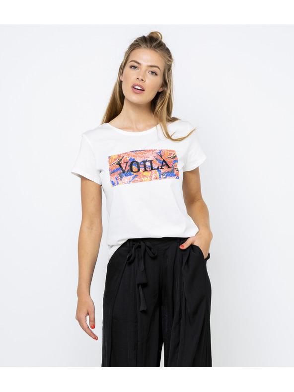 CAMAIEU Weißes T-Shirt mit Aufdruck