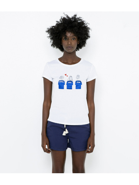 CAMAIEU Weißes T-Shirt mit Druck CAMAIEU