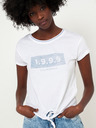 CAMAIEU Weißes T-Shirt mit Schriftzug und Knoten CAMAIEU