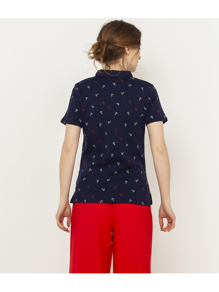 CAMAIEU Dunkelblau gemusterte Bluse CAMAIEU