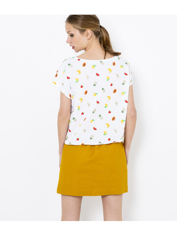 CAMAIEU Weißes gemustertes T-Shirt CAMAIEU