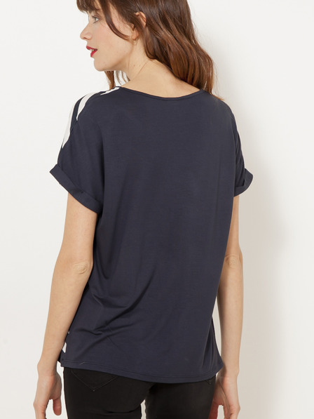 CAMAIEU Schwarz gemusterte Bluse CAMAIEU