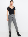 CAMAIEU Schwarzes T-Shirt mit transparenten Ärmeln CAMAIEU