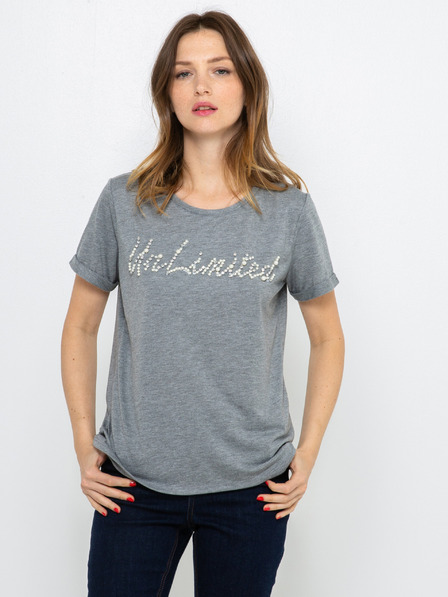 CAMAIEU Graues T-Shirt mit Aufdruck CAMAIEU