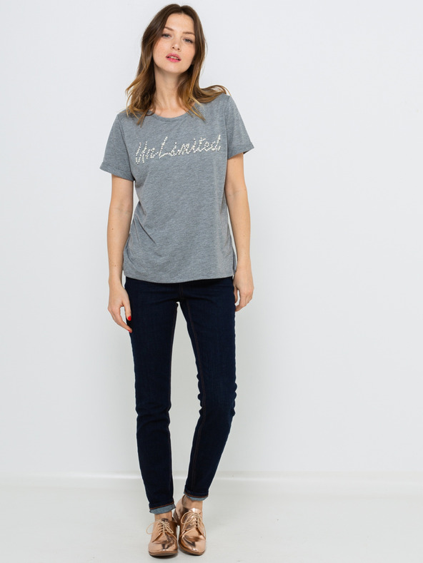 CAMAIEU Graues T-Shirt mit Aufdruck CAMAIEU