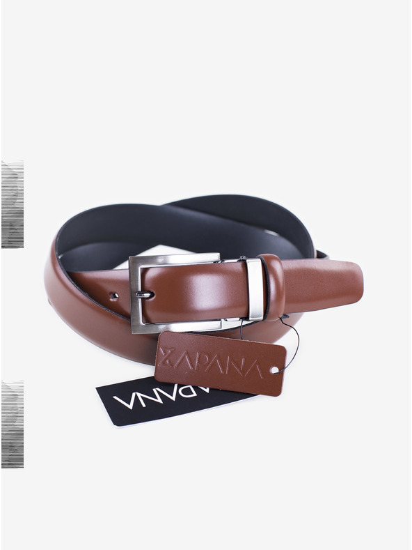 Zapana Brauner Herren Ledergürtel Zapana Satyr