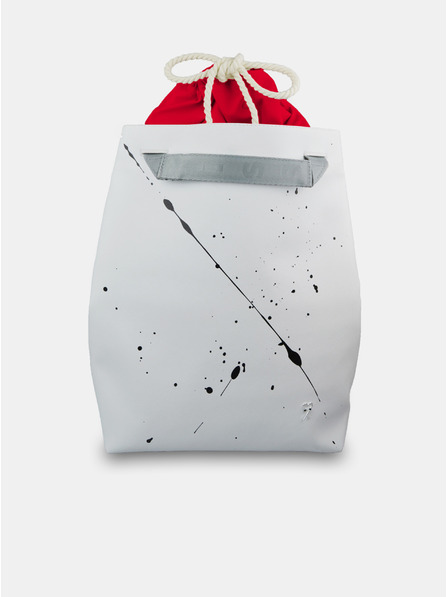 Xiss Weiß gemusterter Damen-Rucksack Xiss Splashed White City Red