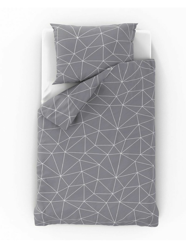 Kvalitex Baumwoll-Bettwäsche NORDIC COLLECTION 140x200, 70x90cm GRID grau