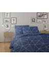 Kvalitex Verlängerte Baumwoll-Bettwäsche NORDIC COLLECTION 140x220, 70x90cm GRID blau