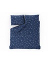 Kvalitex Französische Baumwoll-Bettwäsche NORDIC COLLECTION 220x200, 70x90cm GRID blau