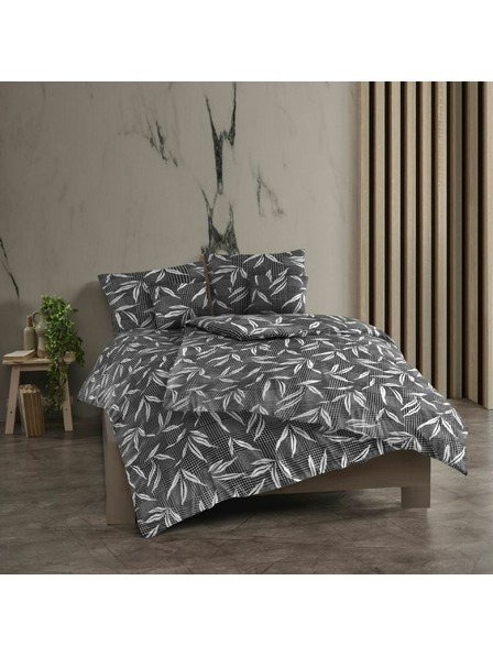 Kvalitex Verlängerte Baumwoll-Bettwäsche Renforcé 140x220, 70x90cm OSAKA grau