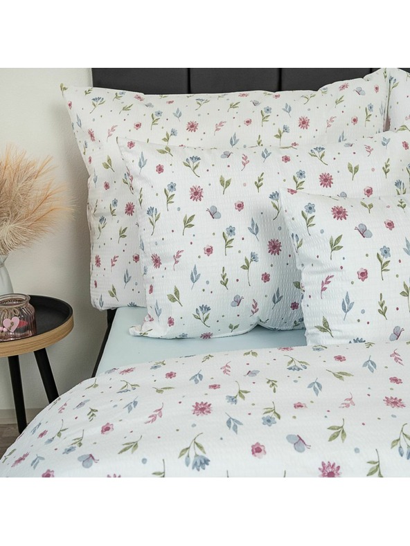 Kvalitex Französische Krepp-Bettwäsche 240x200, 70x90cm Sommerwiese