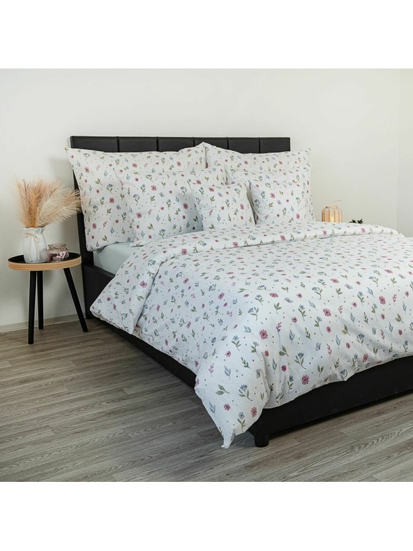 Kvalitex Französische Krepp-Bettwäsche 240x200, 70x90cm Sommerwiese