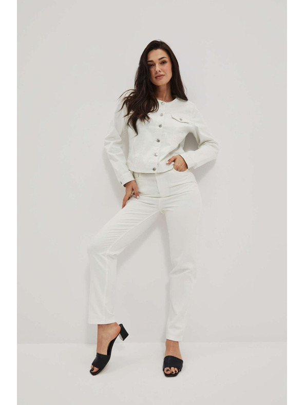 Moodo Damen Weiße Mom Jeans Moodo