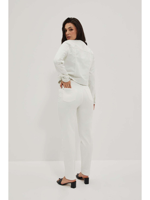 Moodo Damen Weiße Mom Jeans Moodo