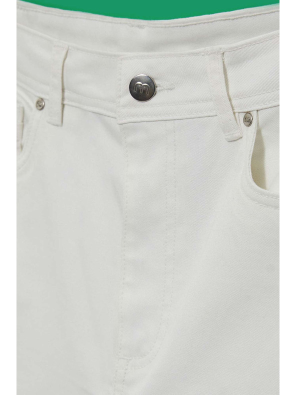 Moodo Damen Weiße Mom Jeans Moodo