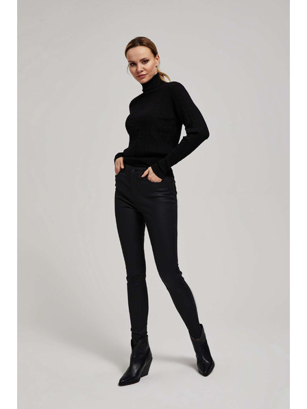 Moodo Schwarze Slim-Lederhose