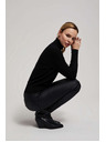 Moodo Schwarze Slim-Lederhose