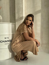 Edoti Oversize Maxi-Kleid - camelfarben