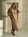 Edoti Oversize Maxi-Kleid - camelfarben
