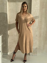 Edoti Oversize Maxi-Kleid - camelfarben