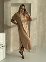 Edoti Oversize Maxi-Kleid - camelfarben