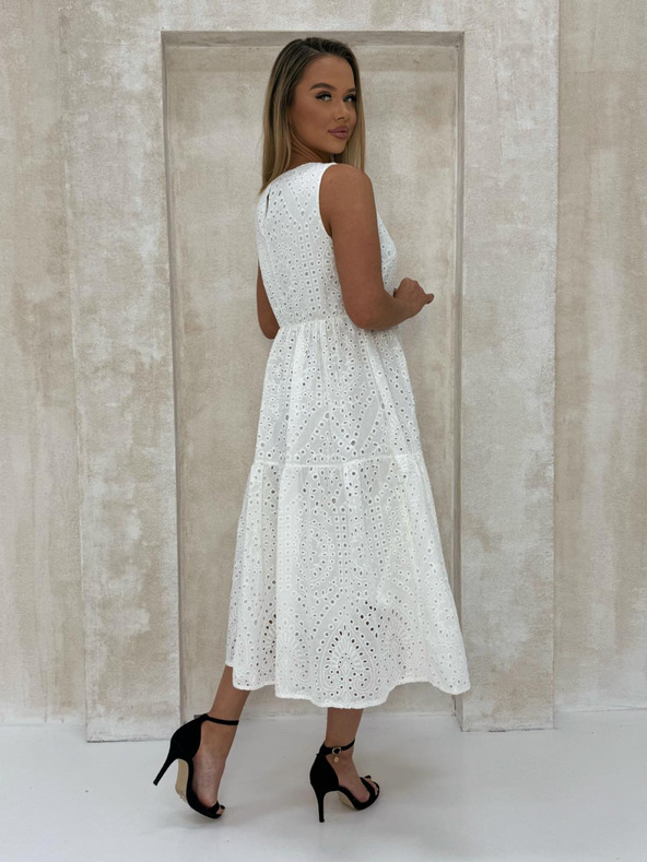 Edoti Richelieu Maxi-Kleid - weiß