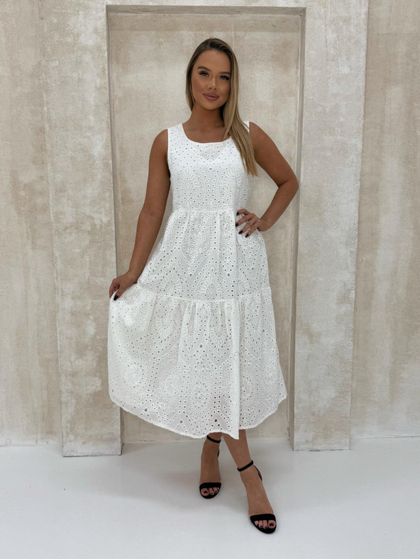 Edoti Richelieu Maxi-Kleid - weiß