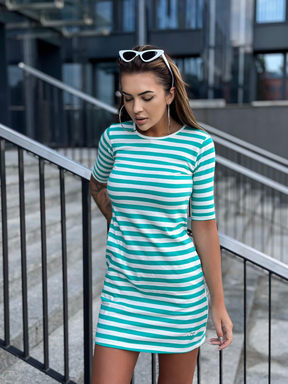 Edoti Basic Mini-Tunika-Kleid - grün