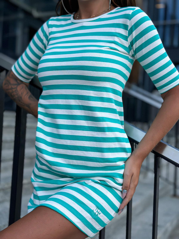 Edoti Basic Mini-Tunika-Kleid - grün