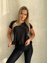 Edoti T-Shirt mit Volant - schwarz