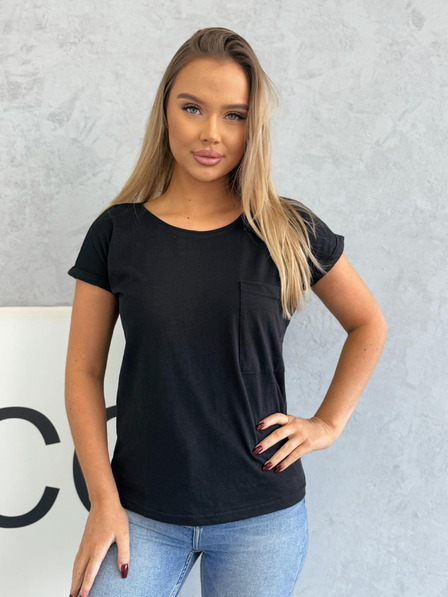 Edoti T-Shirt mit Tasche - schwarz