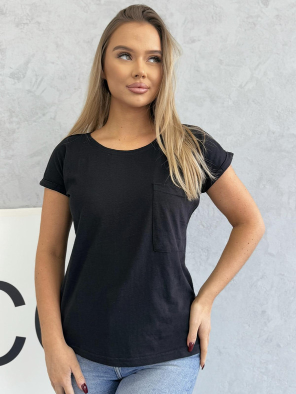 Edoti T-Shirt mit Tasche - schwarz