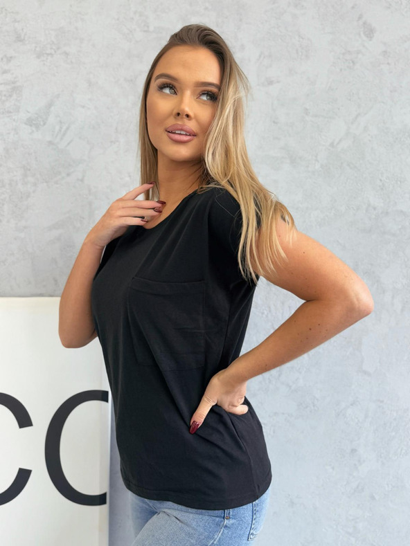 Edoti T-Shirt mit Tasche - schwarz