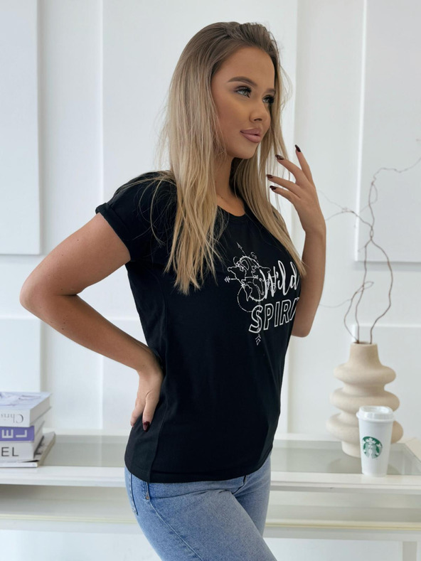 Edoti T-Shirt mit Aufdruck - schwarz