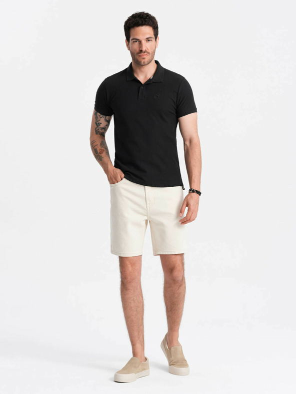 Ombre Clothing Schwarzes Herren-Poloshirt Ombre Clothing