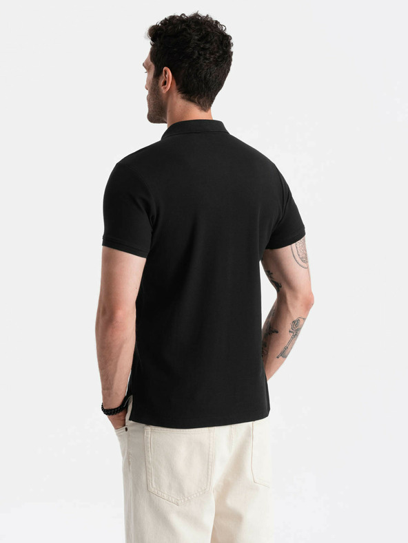 Ombre Clothing Schwarzes Herren-Poloshirt Ombre Clothing