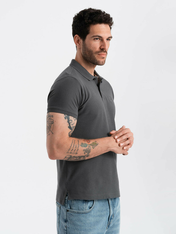 Ombre Clothing Graues Herren-Poloshirt Ombre Clothing