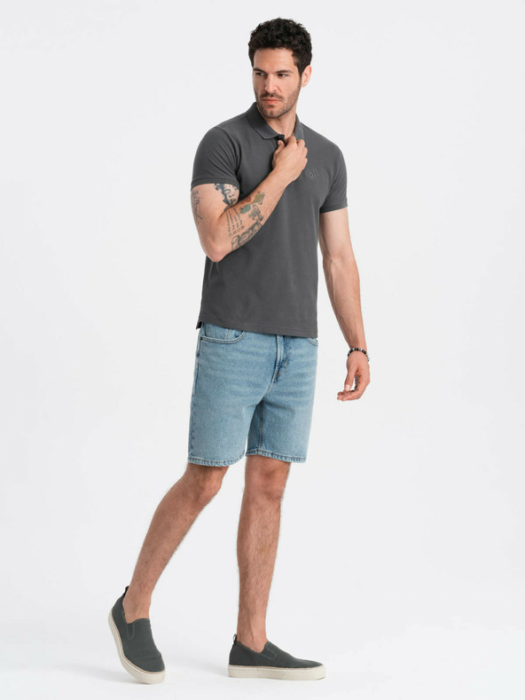 Ombre Clothing Graues Herren-Poloshirt Ombre Clothing