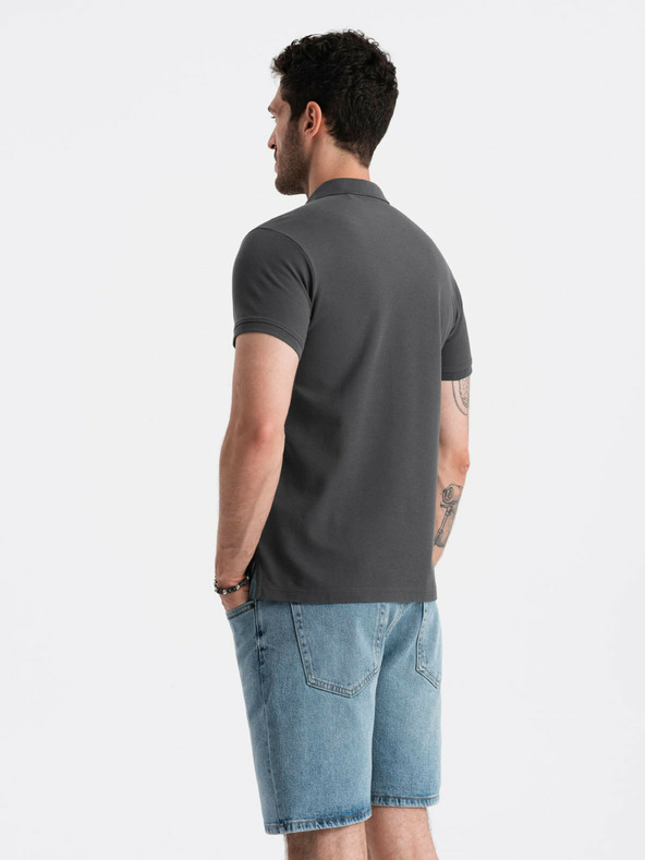 Ombre Clothing Graues Herren-Poloshirt Ombre Clothing