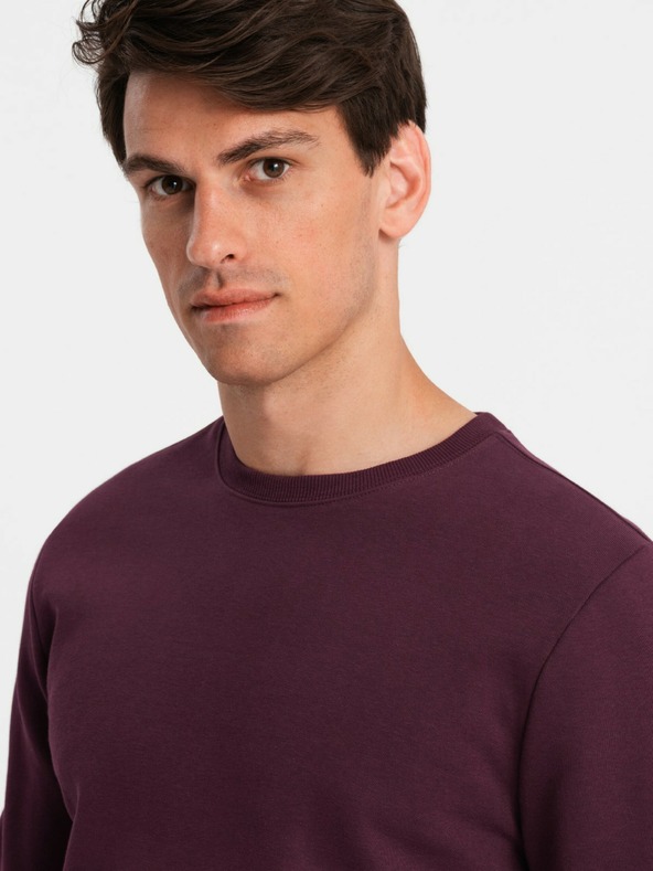 Ombre Clothing BASIC Herren Baumwoll-Sweatshirt BASIC burgundy Ombre Kleidung