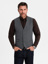 Ombre Clothing Herren graue Anzugsweste mit klassischen Details und Futter