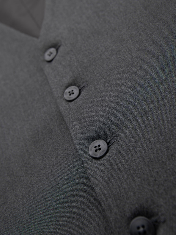 Ombre Clothing Herren graue Anzugsweste mit klassischen Details und Futter