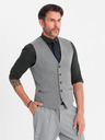 Ombre Clothing Elegante Herren hellgraue Weste SLIM FIT