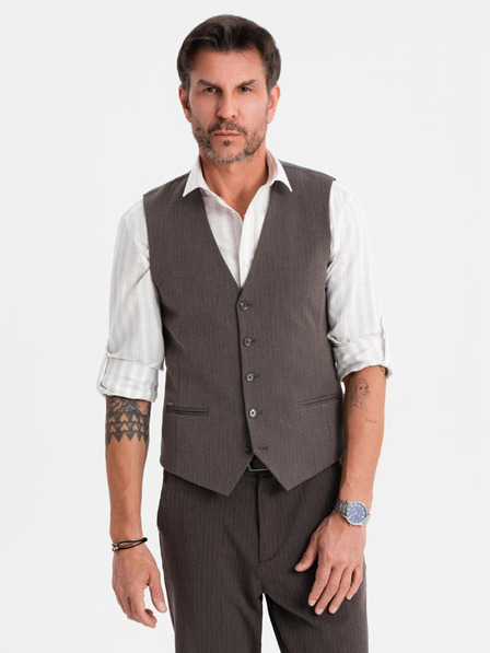 Ombre Clothing Herren graue elegante Weste SLIM FIT