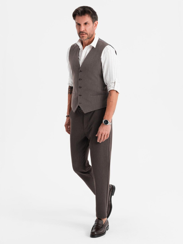 Ombre Clothing Herren graue elegante Weste SLIM FIT